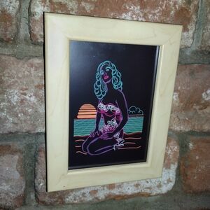 Neon Beach Bunny Vintage Hollywood Surf Bathing Beauty Framed Art Print